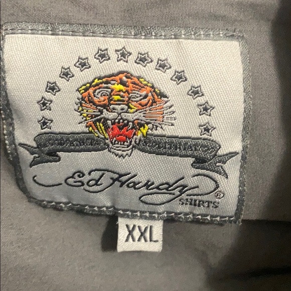 Ed Hardy Snake Button up Shirt Size XXL &🟢skull cap+slip-in’s Sz13 - Picture 9 of 17